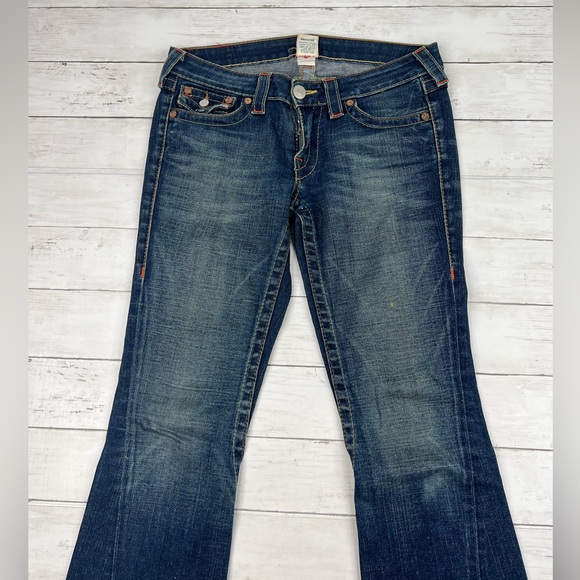 True Religion VTG USA Made Joey Low Rise Flare Jeans Size 28 - Picture 4 of 15